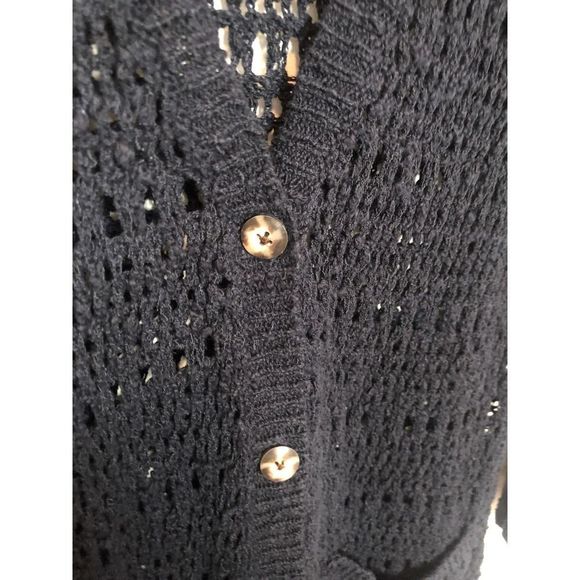 Lucky Brand Navy Open Knit Cardigan - Picture 4 of 4